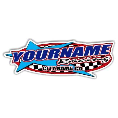 Custom Your Team Name Racing with Star Design Decals/Stickers -Trailer 6" 8" 12" 18" 28" 36" 48"
