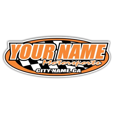 Custom Your Team Name Motorsports Oval Decals/Stickers -Trailer 6" 8" 12" 18" 28" 36" 48"