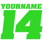 Single Color Race Number Decals With Name