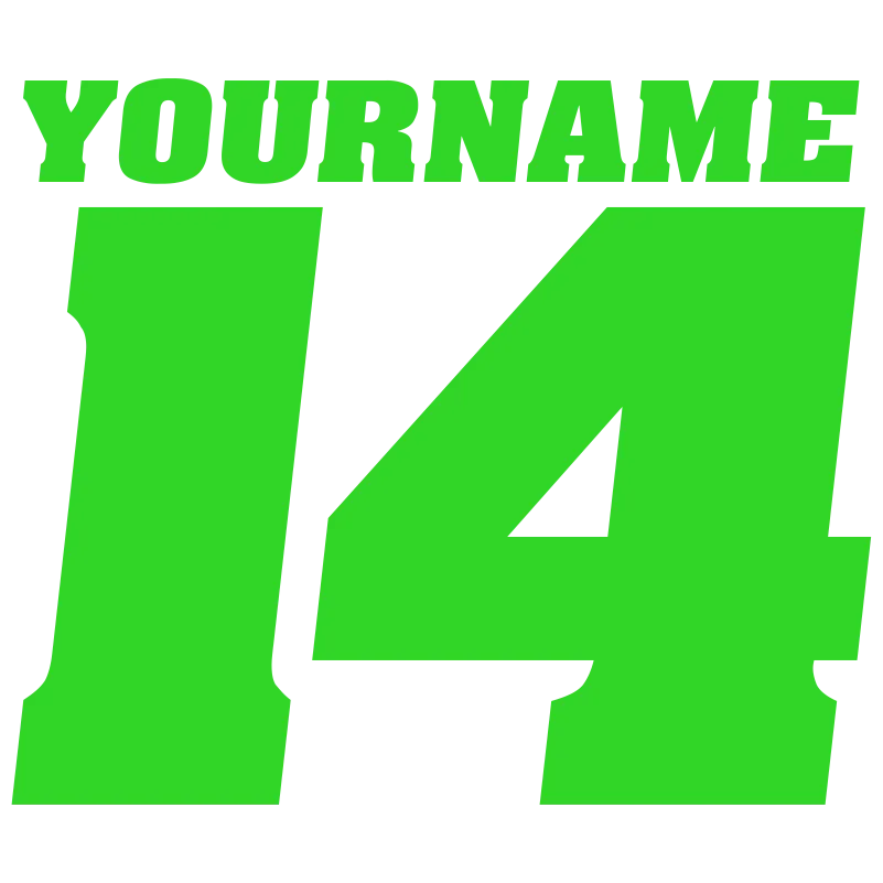 Single Color Race Number Decals With Name