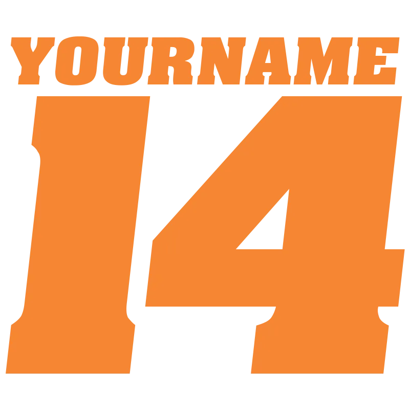 Single Color Race Number Decals With Name