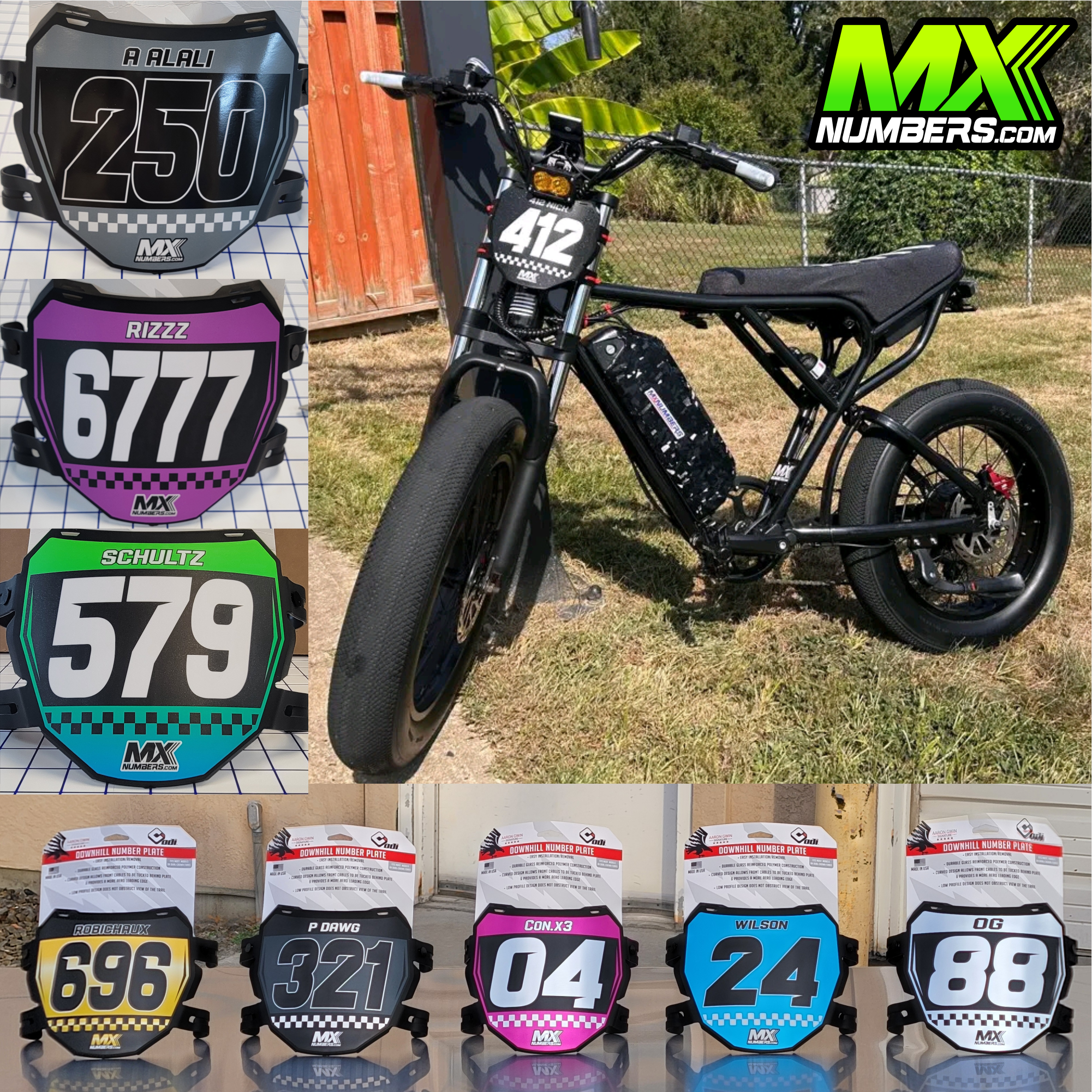 Custom ODI Downhill Plate Decal -Checkered Design