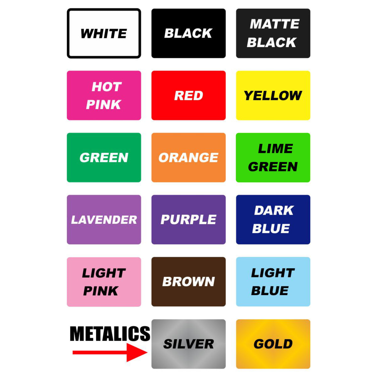 Single Color Vinyl chart