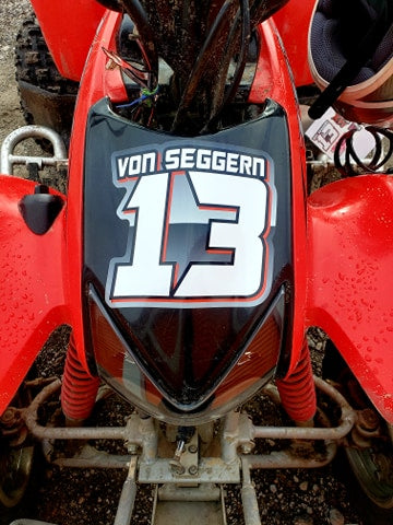 Multicolored Race Number Decals with Name - 6s Design -