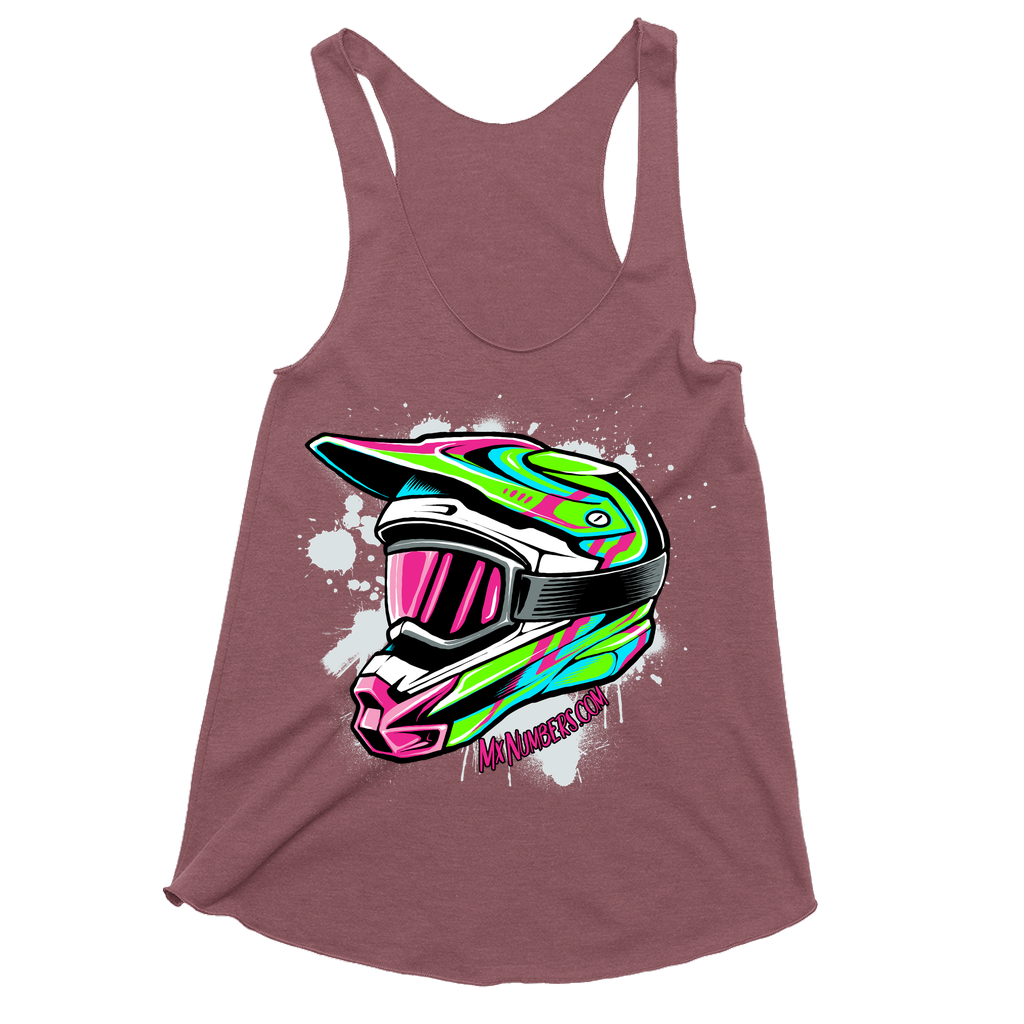 Splatter Helmet Women's Raw Edge Racerback Tank Top