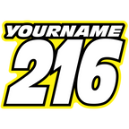 Multicolored Race Numbers with Name -Printed & Laminated- - MxNumbers