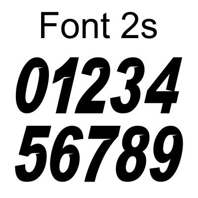 1 Color Race Number Decals - Sliced Fonts - MxNumbers