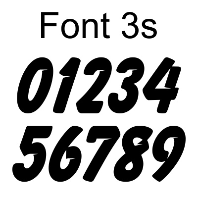 1 Color Race Number Decals - Sliced Fonts - MxNumbers