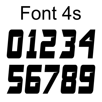 1 Color Race Number Decals - Sliced Fonts - MxNumbers