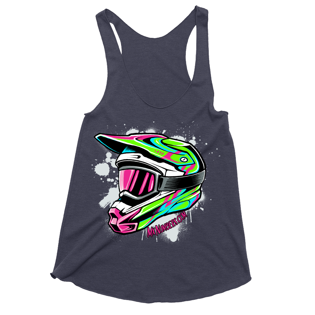 Splatter Helmet Women's Raw Edge Racerback Tank Top