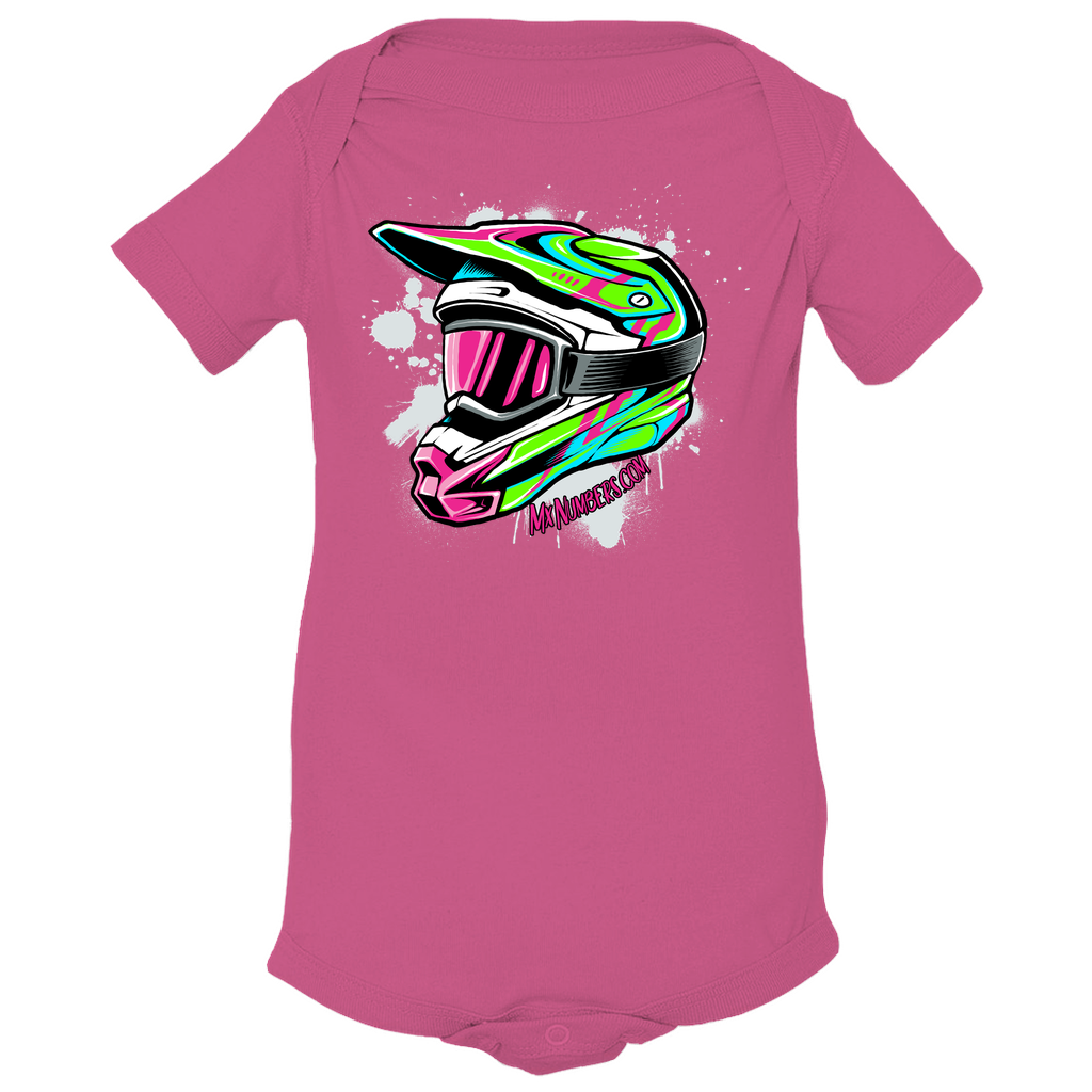 Splatter Motocross Helmet Baby Onesie