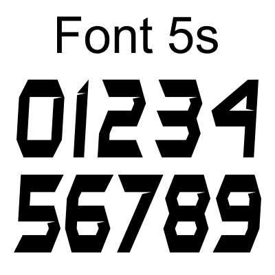 1 Color Race Number Decals - Sliced Fonts - MxNumbers