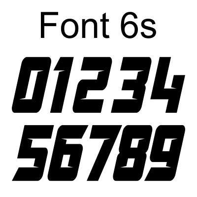 1 Color Race Number Decals - Sliced Fonts - MxNumbers