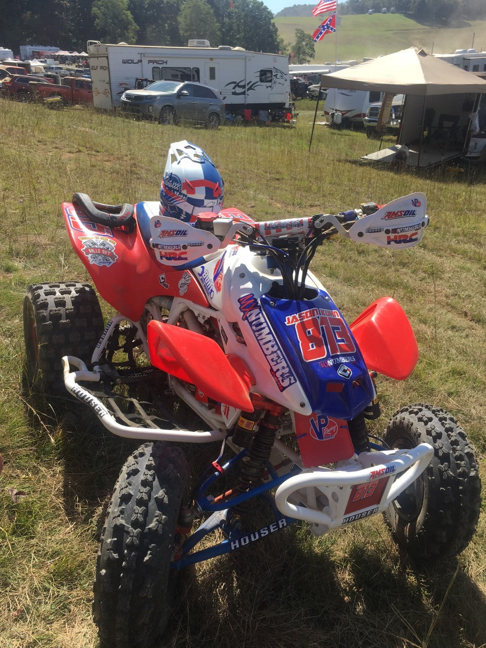 Multicolored Race Number Decals with Name - 6s Design -