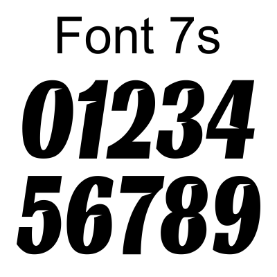 1 Color Race Number Decals - Sliced Fonts - MxNumbers