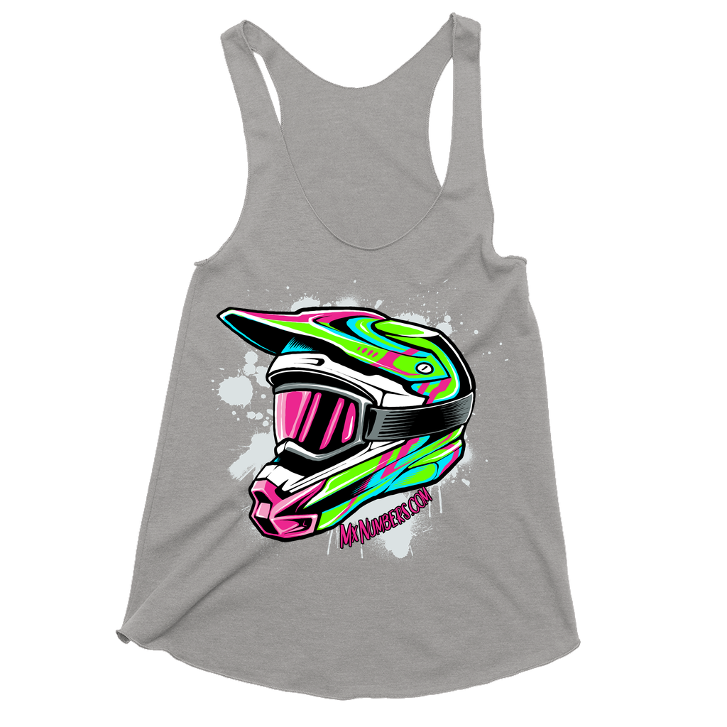 Splatter Helmet Women's Raw Edge Racerback Tank Top