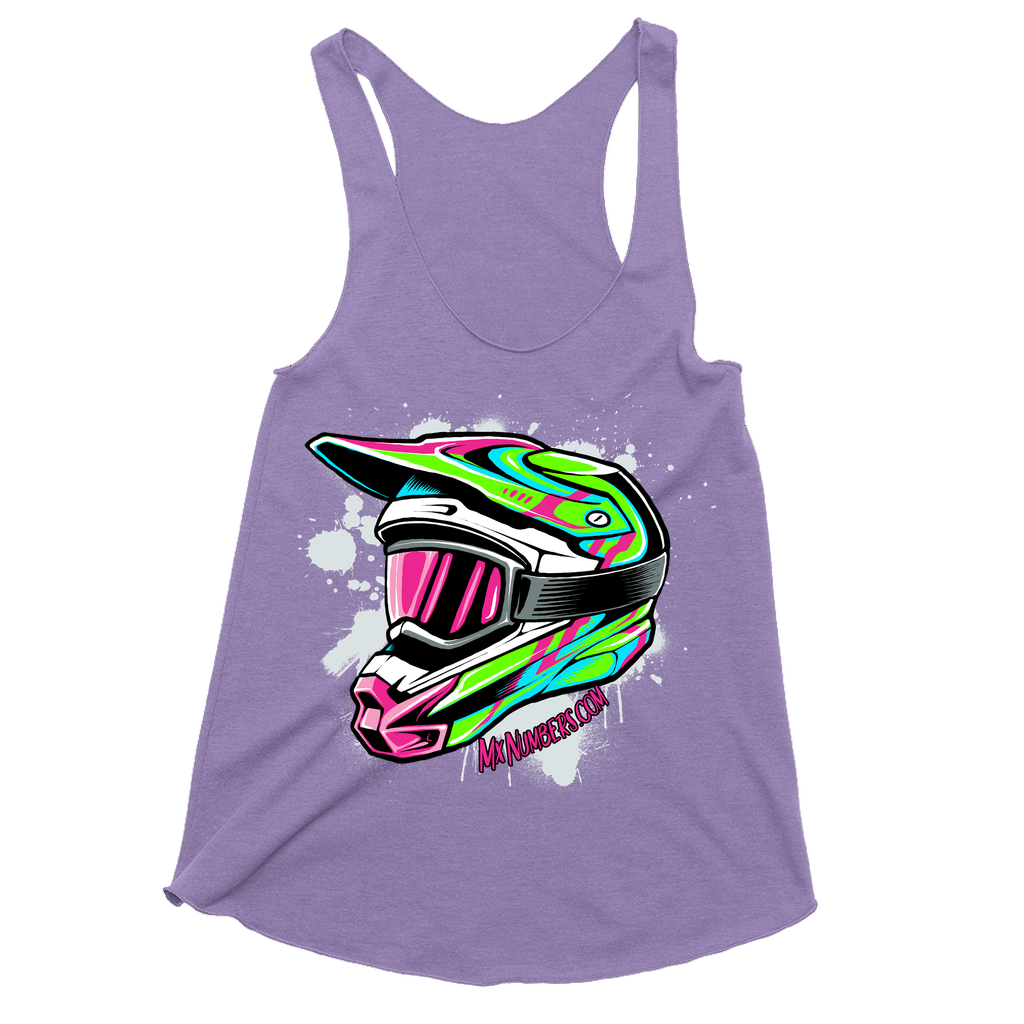 Splatter Helmet Women's Raw Edge Racerback Tank Top