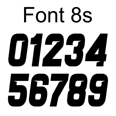 1 Color Race Number Decals - Sliced Fonts - MxNumbers