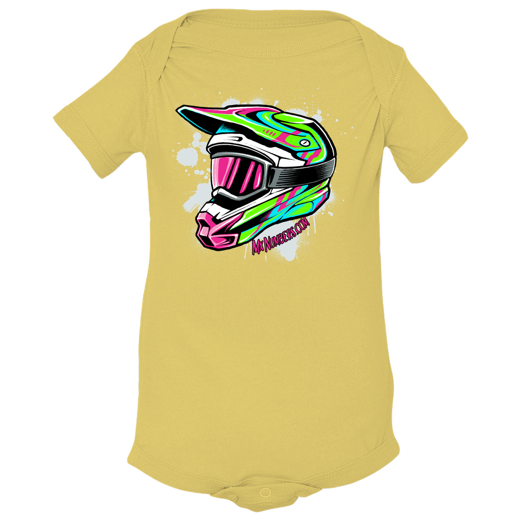Splatter Motocross Helmet Baby Onesie