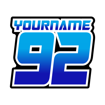 Multicolored Race Numbers with Name -Printed & Laminated- - MxNumbers