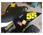 Single Color Race Number Decals With Name