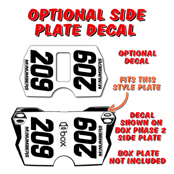 BMX Plate Decal Custom Number, Name and Colors | Fits BOX Phase 2 Plates