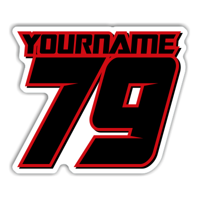 Multicolored Race Numbers with Name -Printed & Laminated- Drop Shadow Design - MxNumbers