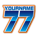 Multicolored Race Numbers with Name -Printed & Laminated- Drop Shadow Design - MxNumbers