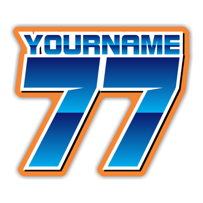 Multicolored Race Numbers with Name -Printed & Laminated- Drop Shadow Design - MxNumbers