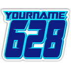 Multicolored Race Numbers with Name -Printed & Laminated- Drop Shadow Design - MxNumbers