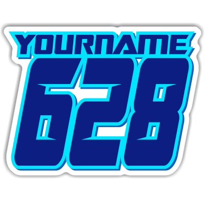 Multicolored Race Numbers with Name -Printed & Laminated- Drop Shadow Design - MxNumbers