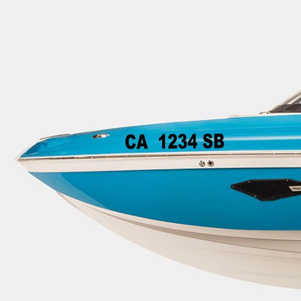 Custom Registration Decals for Boat, Jetski, or Snowmobile