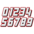 Multicolored Race Numbers - Chiseled Design - MxNumbers