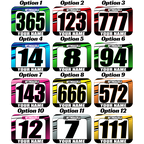 Race Numbers with Name - Clean Lines Design - MxNumbers