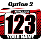 Race Numbers with Name - Clean Lines Design - MxNumbers