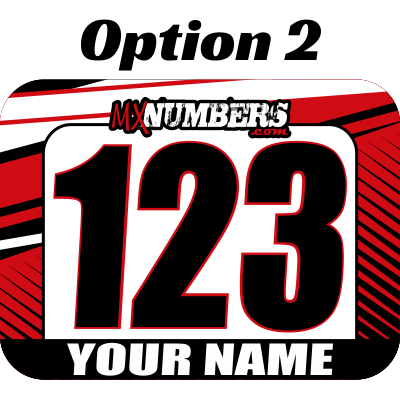 Race Numbers with Name - Clean Lines Design - MxNumbers