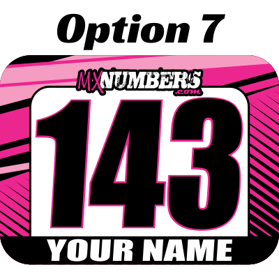 Race Numbers with Name - Clean Lines Design - MxNumbers