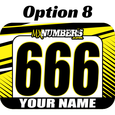Race Numbers with Name - Clean Lines Design - MxNumbers