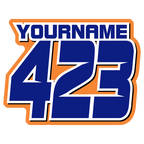 Multicolored Race Numbers with Name -Printed & Laminated- Drop Shadow Design - MxNumbers