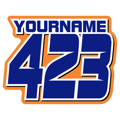 Multicolored Race Numbers with Name -Printed & Laminated- Drop Shadow Design - MxNumbers