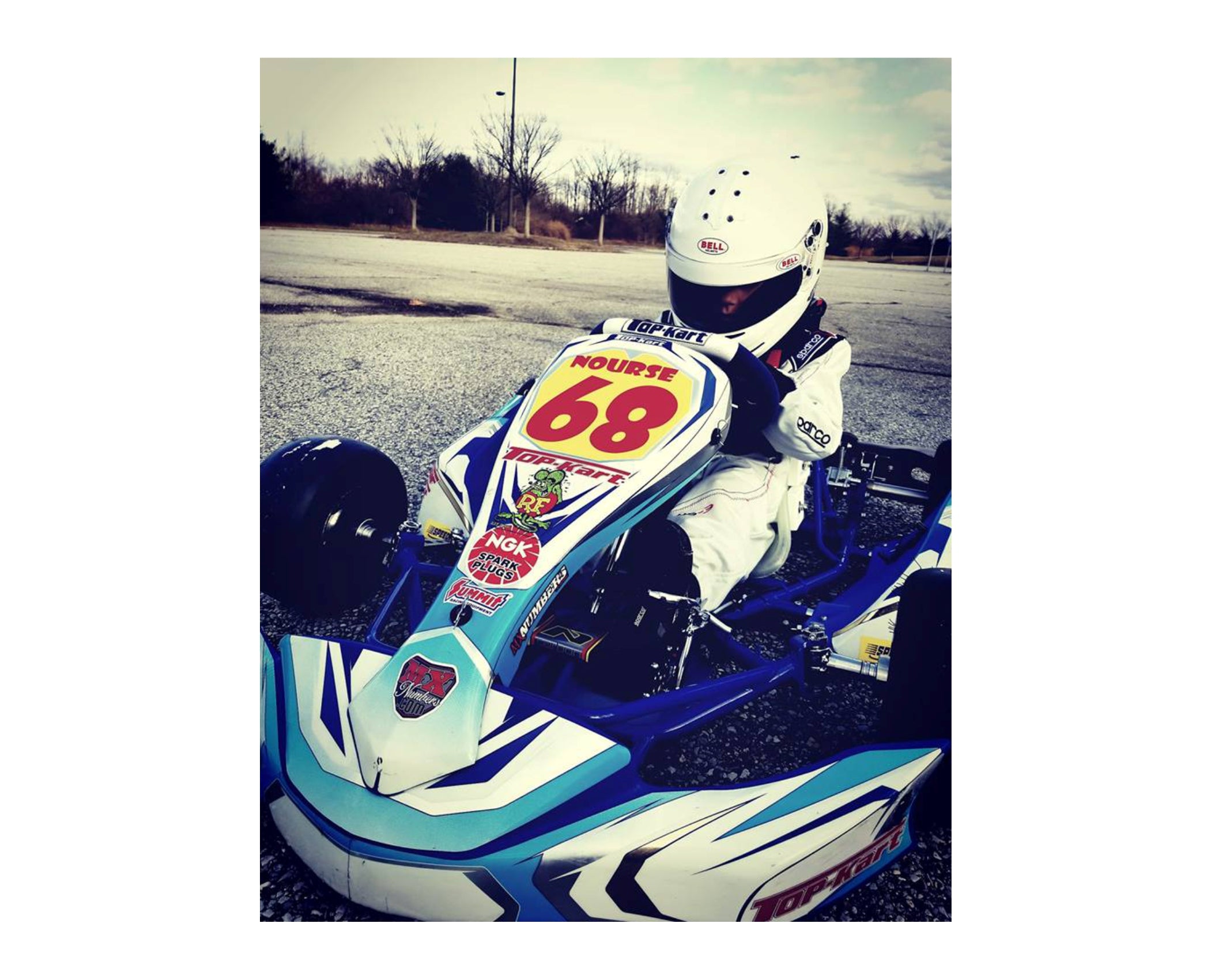 Single Color Race Number Decals With Name