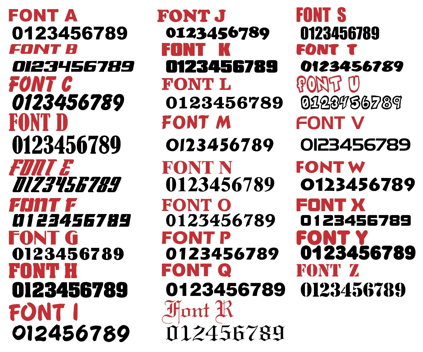 Single Color Race Number Decals -SX MX ATV AMA Dirt Bike Kart