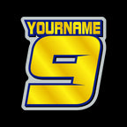 Multicolored Race Numbers with Name -Printed & Laminated- Drop Shadow Design - MxNumbers