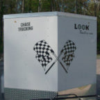 Crossed Race Flags Decal Graphic in a Single Color - MxNumbers