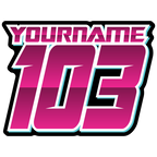 Multicolored Race Numbers with Name -Printed & Laminated- Drop Shadow Design - MxNumbers