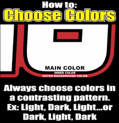 Multicolored Race Numbers -Printed & Laminated- - MxNumbers