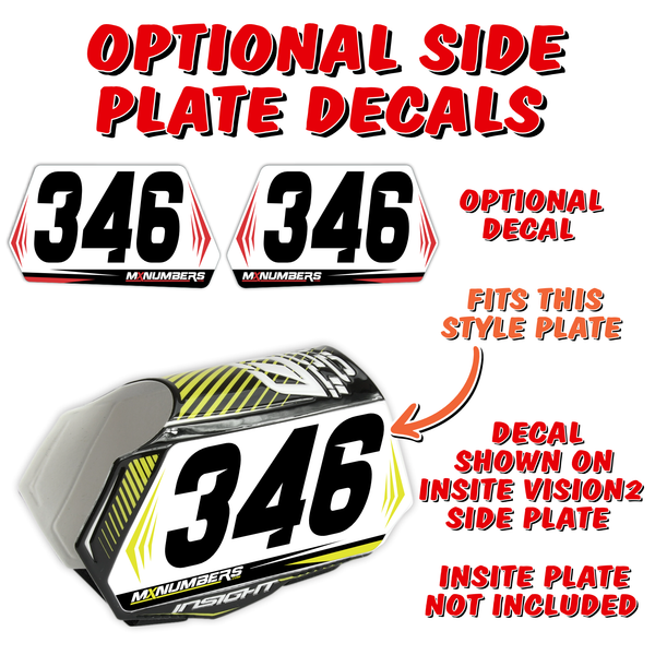 BMX Plate Decal Custom Number, Name and Colors | Fits Insight Vision2 Plate
