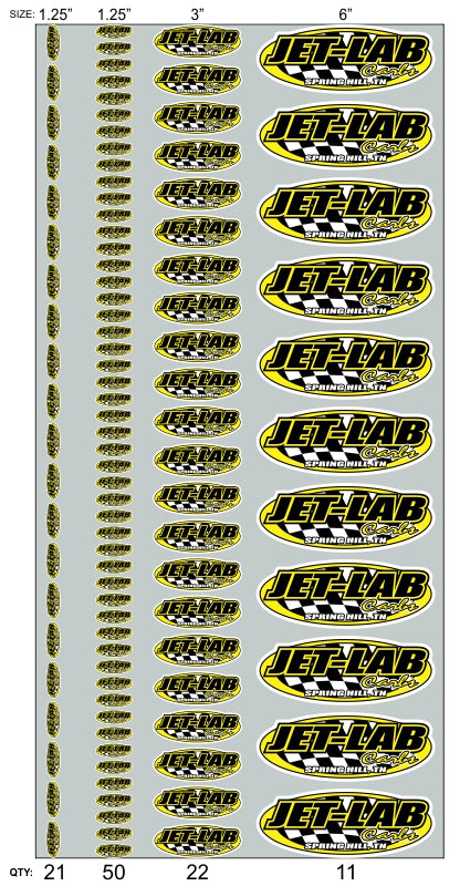 Jet Lab Carbs Oval Decals - MxNumbers