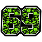 Skull Print Race Numbers -Printed & Laminated- - MxNumbers