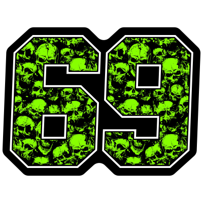 Skull Print Race Numbers -Printed & Laminated- - MxNumbers